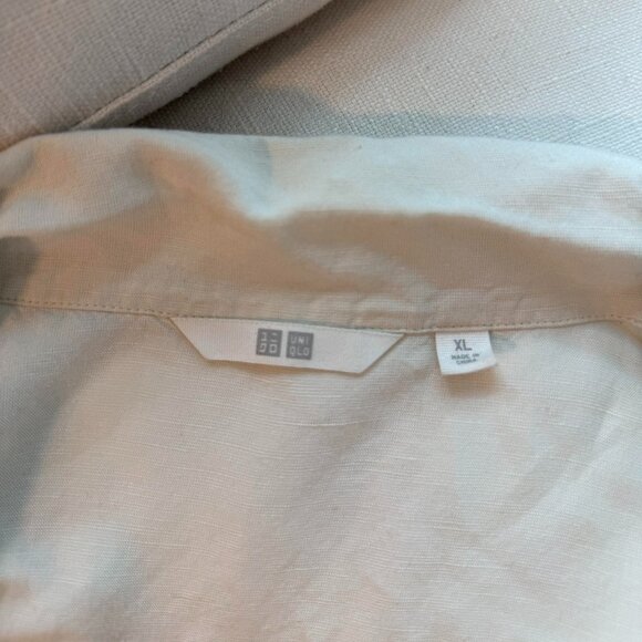 Uniqlo - Linen Cream Button Up (Size XL) - Picture 2 of 5